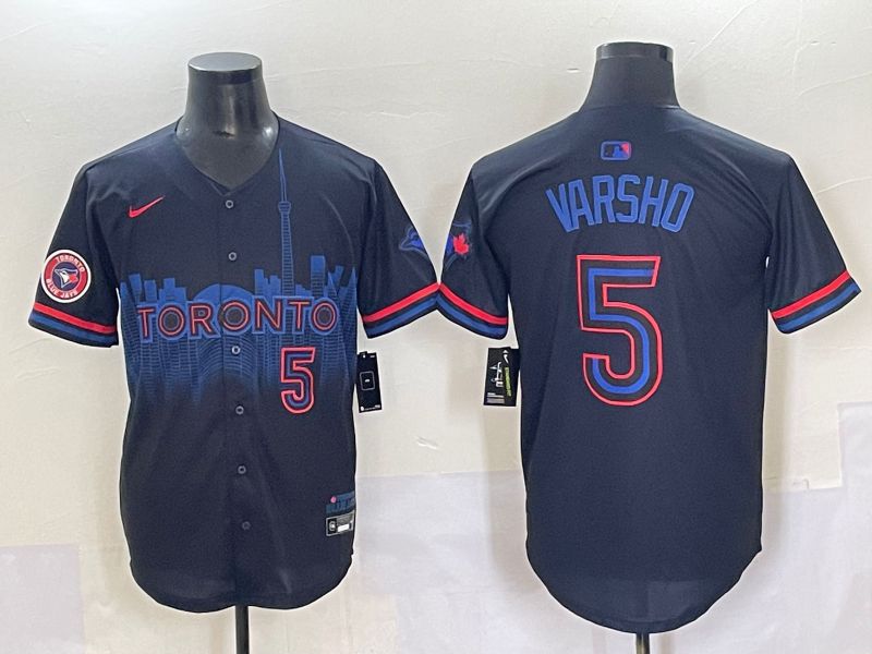 Men 2025 Toronto Blue Jays #5 Varsho Black Joint Name Nike MLB Jersey style 14